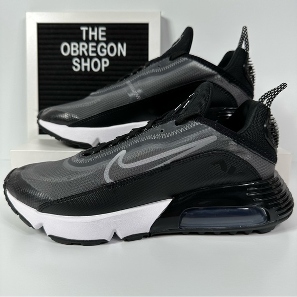 hot nike air max 2090 womens running shoes size black white new